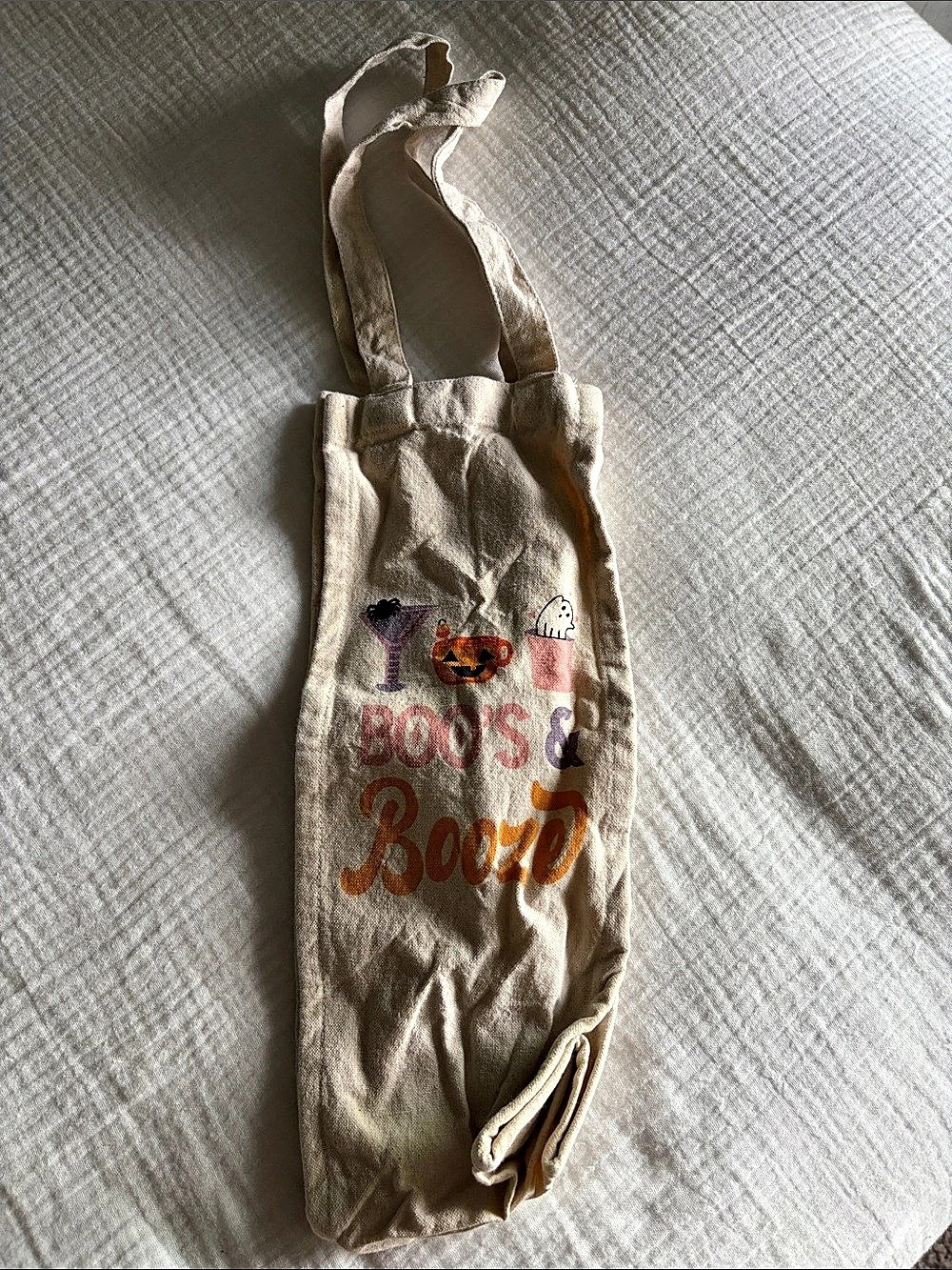 Wine bag in Cream & Orange